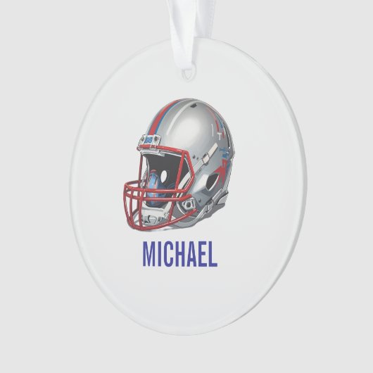 Inspirational Motivational Football Helmet Name Ornament (voorkant)