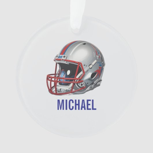 Inspirational Motivational Football Helmet Name Ornament (voorkant)