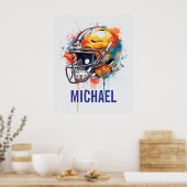 Inspirational Motivational Football Helmet Name Poster (Keuken)