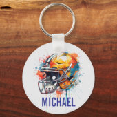 Inspirational Motivational Football Helmet Name Sleutelhanger (Voorkant)