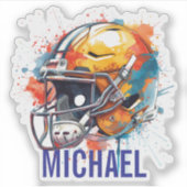 Inspirational Motivational Football Helmet Name Sticker (Voorkant)