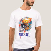 Inspirational Motivational Football Helmet Name T-shirt (Voorkant)