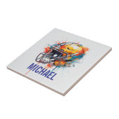 Inspirational Motivational Football Helmet Name Tegeltje (Zijkant)