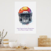 Inspirational Motivational Football Helmet  Poster (Keuken)