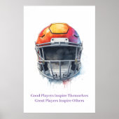 Inspirational Motivational Football Helmet  Poster (Voorkant)