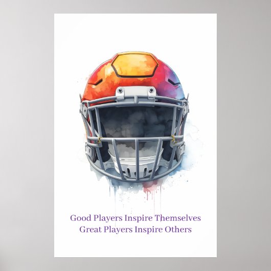 Inspirational Motivational Football Helmet  Poster (Voorkant)