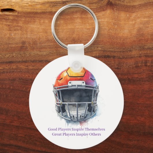 Inspirational Motivational Football Helmet  Sleutelhanger (Voorkant)