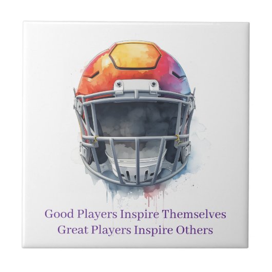 Inspirational Motivational Football Helmet Tegeltje (Voorkant)