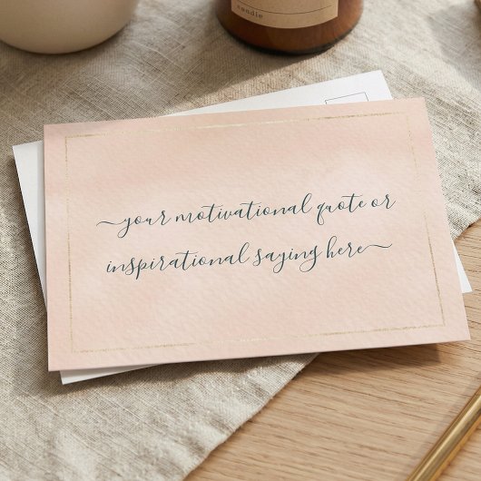 Inspirational Motivational Quote DIY Script Pink Briefkaart