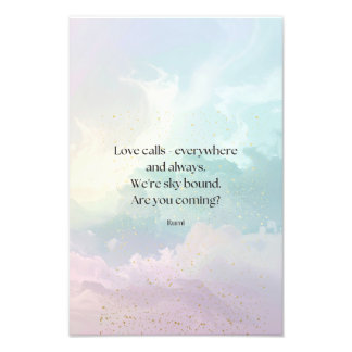 Inspirational Motivational Rumi Quote Pastel Cloud Foto Afdruk