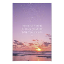 Inspirational Motivational Rumi Quote Sunset Sea