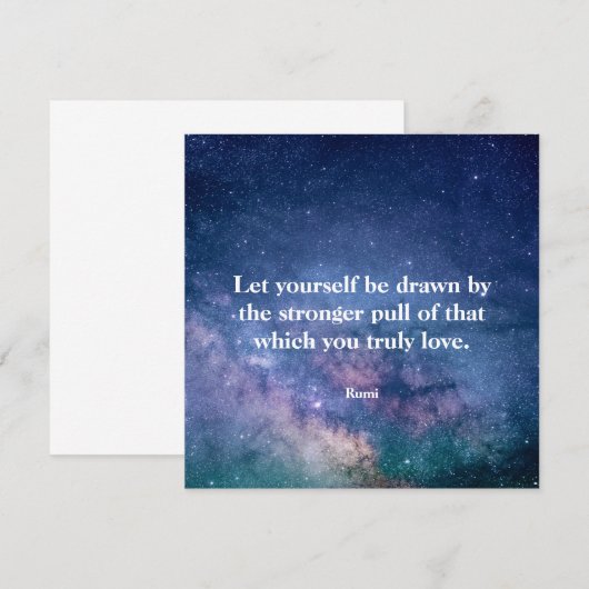 Inspirational Motivational Rumi Quote Universe (Voorkant / Achterkant)