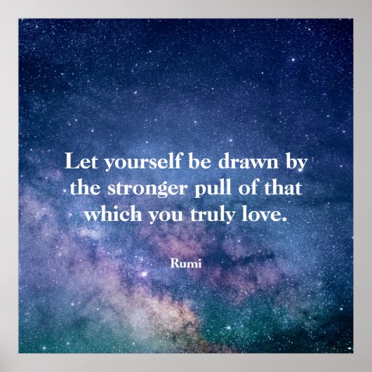 Inspirational Motivational Rumi Quote Universe Poster (Voorkant)