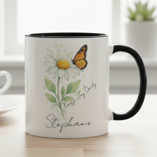 Inspirational Mug - Daisy Butterfly Choose Joy Mok