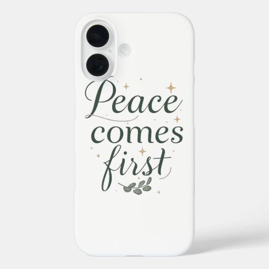 Inspirational "Peace Comes First" Quote Case-Mate iPhone Case (Achterkant)