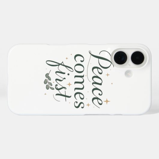 Inspirational "Peace Comes First" Quote Case-Mate iPhone Case (Achterkant (horizontaal))