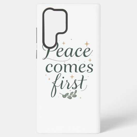 Inspirational "Peace Comes First" Quote Samsung Galaxy Hoesje (Achterkant)