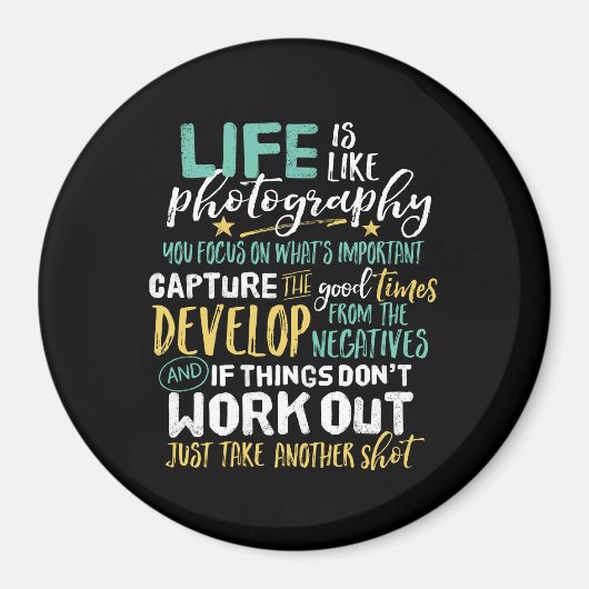 Inspirational Photography Life Quote Photographer Magneet (Voorkant)