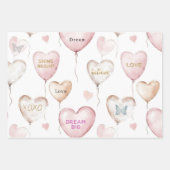 Inspirational Pink Cream Hearts Inpakpapier Vel (Voorkant)