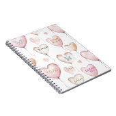 Inspirational Pink Cream Hearts Notitieboek (Rechterzijde)