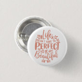 Inspirational Pink Topography Quote Ronde Button 3,2 Cm (Voorkant /achterkant)