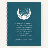 Inspirational Poem Floral Moon Teal Truth Journal Notitieboek (Voorkant)