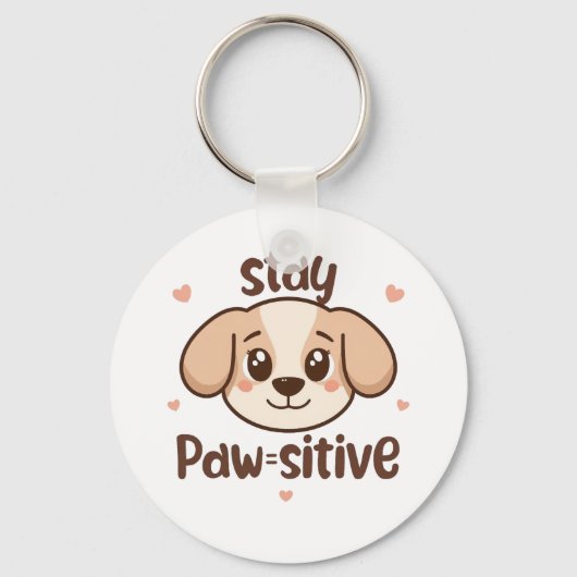 Inspirational Positive Puppy Message Sleutelhanger (Voorkant)