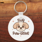 Inspirational Positive Puppy Message Sleutelhanger (Voorkant)
