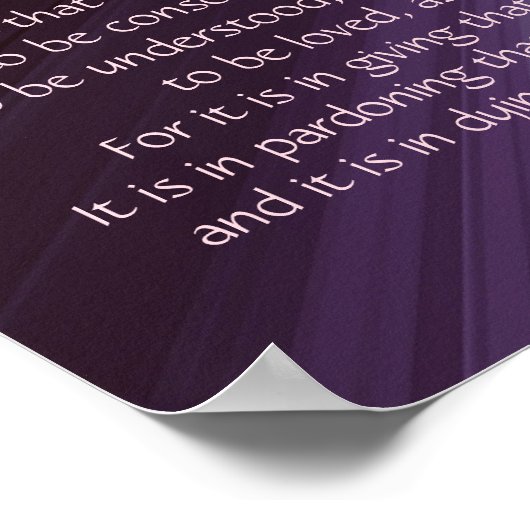 Inspirational Prayer of St Francis Poster (Hoek)