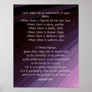 Inspirational Prayer of St Francis Poster