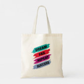 Inspirational Quote Art–Dream Fail Repeat Success Tote Bag (Achterkant)
