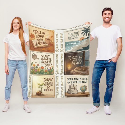 Inspirational Quote Art Sticker Sheet Fleece Deken (In situ)