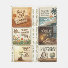 Inspirational Quote Art Sticker Sheet Fleece Deken