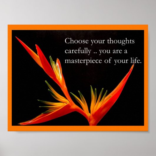Inspirational Quote Bird of Paradise Elegant Poster (Voorkant)