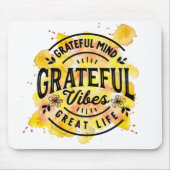 Inspirational Quote Grateful Vibe Watercolor Muismat (Voorkant)