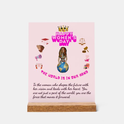 Inspirational Quote happy women's day Acryl Bord (Voorkant)