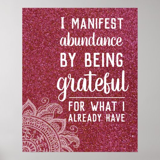 Inspirational Quote Law of Attraction Motivational Poster (Voorkant)