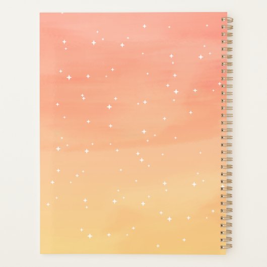 Inspirational Quote Mystic Sun Personalized Name Planner (Achterkant)