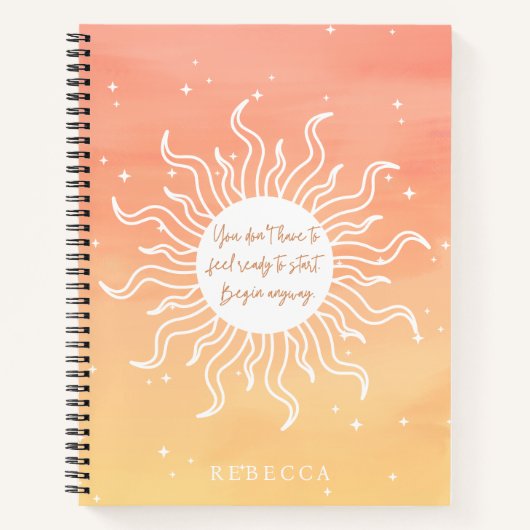 Inspirational Quote Mystic Sun Writing Notitieboek (Voorkant)