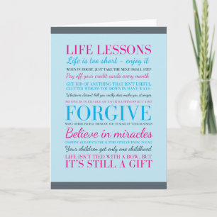 Inspirational quote on greeting card kaart
