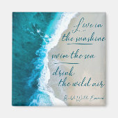 Inspirational quote on ocean image magneet (Voorkant)