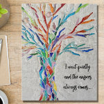 Inspirational Quote Tree Legpuzzel<br><div class="desc">This decorative jigsaw puzzle features a mosaic tree in rainbow colors and an inspiring quote.
Easily customizable with your own words.
Because we create our artwork you won't find this exact image from other designers.
Original Mosaic © Michele Davies.</div>