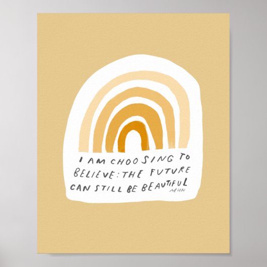 Inspirational Quote Yellow Bedroom Aesthetic Poster (Voorkant)