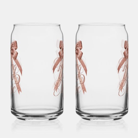 Inspirational Rose Gold Script with Bow Blikvorm Glas (Rechts)