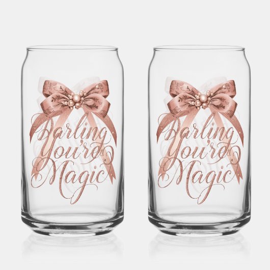 Inspirational Rose Gold Script with Bow Blikvorm Glas (Achterkant)
