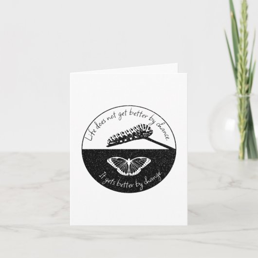 Inspirational Saying Butterfly Cool Quote Nature Kaart (Voorkant)