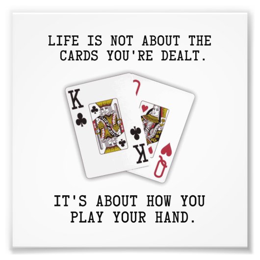 Inspirational Saying Playing Cards Poker Quote Foto Afdruk (Voorkant)