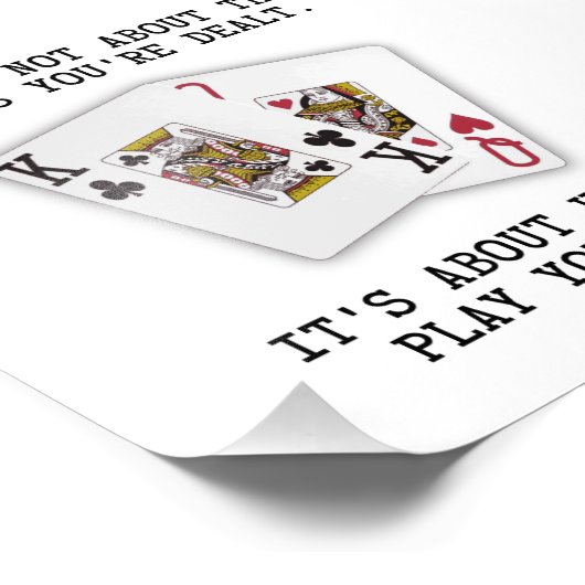 Inspirational Saying Playing Cards Poker Quote Foto Afdruk (Hoek)