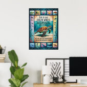 Inspirational Sea Turtle Ocean Poster “Life Is Lik (Thuiskantoor)