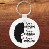 Inspirational She Is Button Keychain (Voorkant)